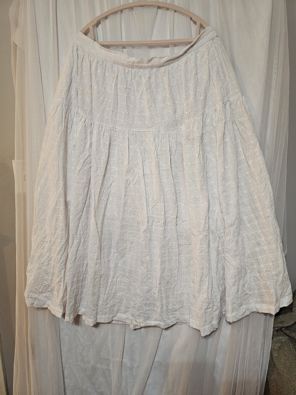 Nordstrom White Eyelet Maxi Skirt Cotton